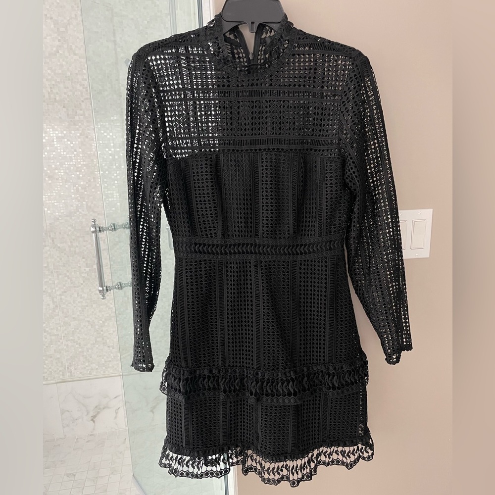 Black crochet dress by SET, size 4